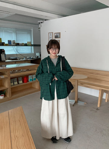 Gakoi Brushed Check Hood Over Shirt